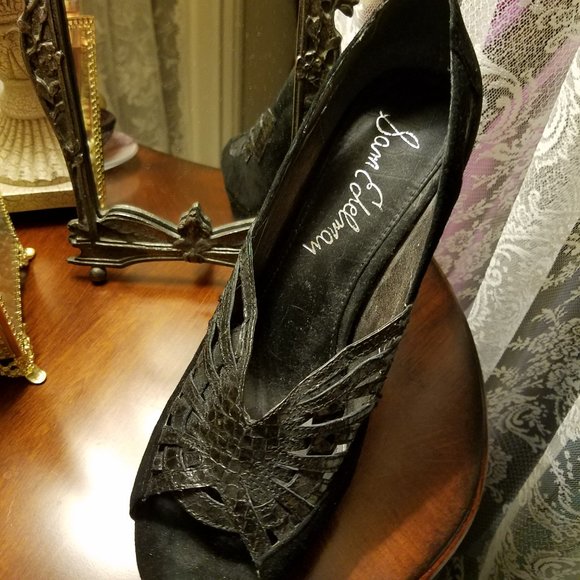 SAVE $100! HOTTEST HEELS by Sam Edelman Leather Suede Embossed Sandal Pump SZ 10 - Picture 7 of 7